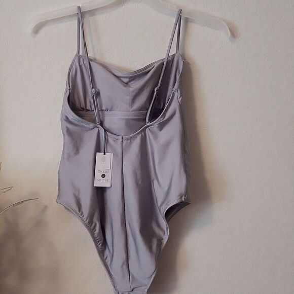 Shade And Shore Silver Color One Piece Women Swimsuit Size M 8-10 - Picture 12 of 14